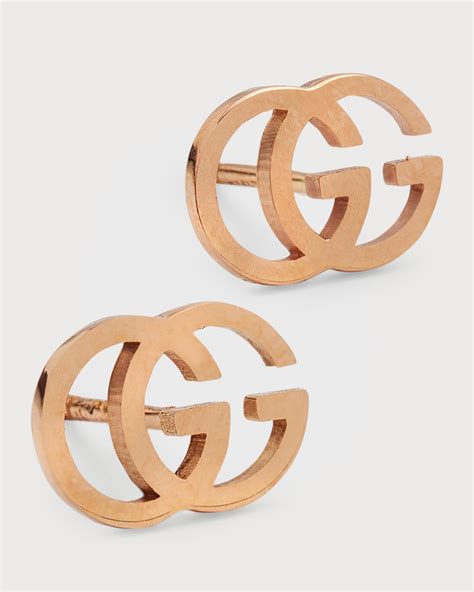 gucci earrings 18k gold|18k gold running g stud earrings.